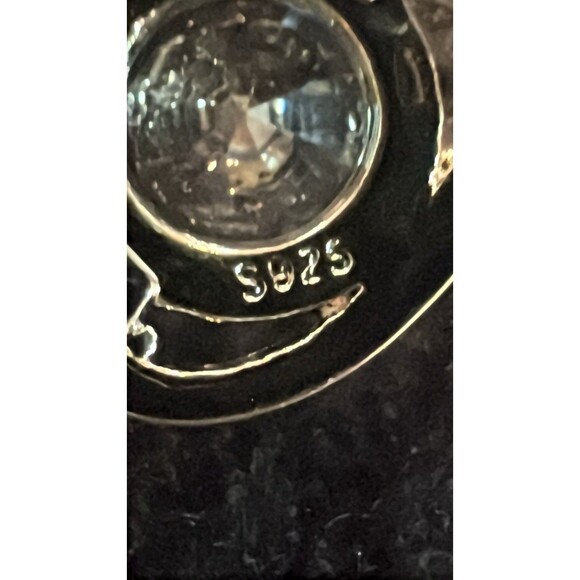 18K White Gold Plated Necklace with .925 Sterling Silver Rhinestone Pendant - Picture 5 of 5